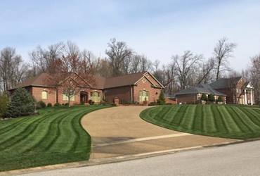Freshly striped lawn by Hobgood Landscaping